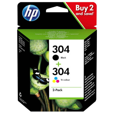 Originální inkoust HP 3JB05AE (304), CMYK, 140/120 stran (4 ml, 2 ml), 2-pack