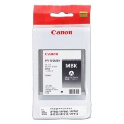 Originální inkoust Canon PFI-102MBk (0894B001), matně černý, 740 stran (130 ml)