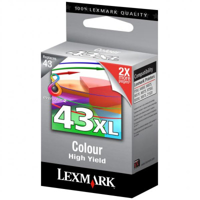 Originální inkoust Lexmark 18YX143EXL (#43), barevný, 554 stran