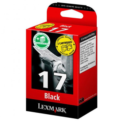 Originální inkoust Lexmark 80D2954 (#17), černý, 2 × 205 stran, 2-pack