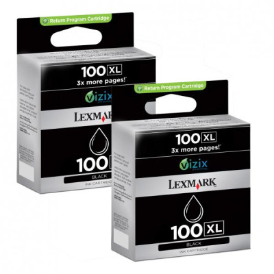 Originální inkoust Lexmark 14N0848XL (#100), černý, 2 × 510 stran, 2-pack