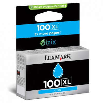 Originální inkoust Lexmark 14N1069EXL (#100), azurový, 600 stran