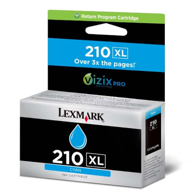 Originální inkoust Lexmark 14L0175EXL (#210), azurový, 1600 stran