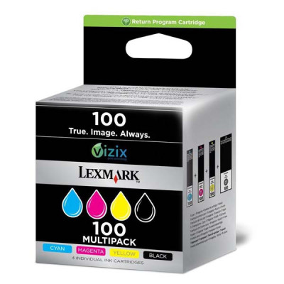 Originální inkoust Lexmark 14N1912E (#100), CMYK, 200 stran, 4-pack