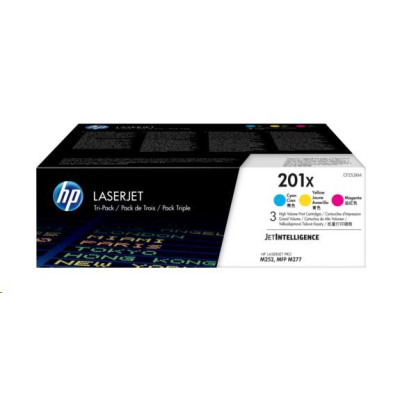 Originální toner HP CF253XM (201X), CMY, 3 × 2300 stran, 3-pack