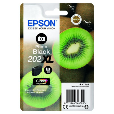 Originální inkoust Epson T02H140 (C13T02H14010, 202XL), photo černý, 7,9 ml, XL