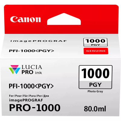 Originální inkoust Canon PFI-1000PGy (0553C001), photo šedý, 3165 stran (80 ml)