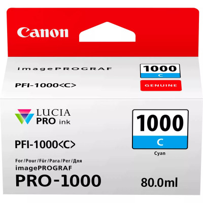 Originální inkoust Canon PFI-1000C (0547C001), azurový, 5025 stran (80 ml)