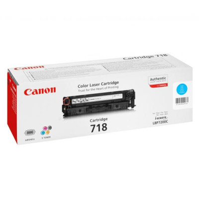 Originální toner Canon CRG-718C (2661B002), azurový, 2900 stran