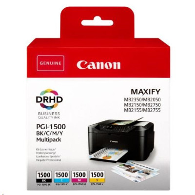 Originální inkoust Canon PGI-1500CMYK (9218B005), CMYK, 400/300 stran, Multipack