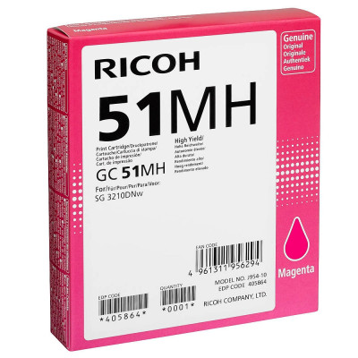 Originální inkoust Ricoh 405864 (GC 51MH), purpurový, 2500 stran