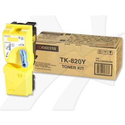 Originální toner Kyocera TK-820Y, žlutý, 7000 stran