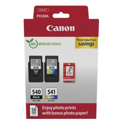 Originální inkoust Canon PG-540/CL-541 (5225B013), černý/barevný, 8 + 8 ml, 2-pack + GP-501 50 listů