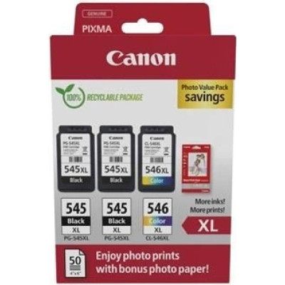 Originální inkoust Canon PG-545XL x2/CL-546XL (8286B015), černý/barevný, 800/300 stran (2x 15 / 13 ml), XL Multipack