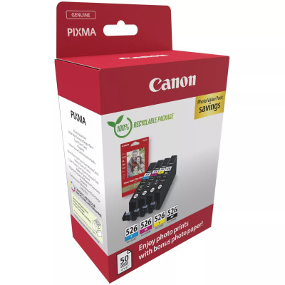 Originální inkoust Canon CLI-526 (4540B019), CMYK, 4-pack