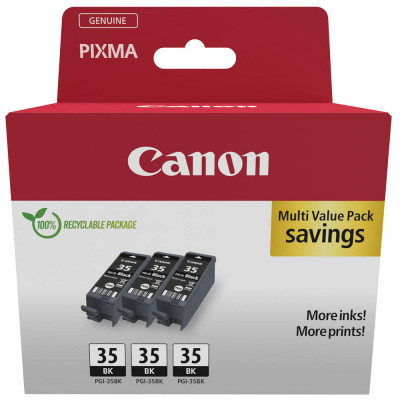 Originální inkoust Canon PGI-35Bk (1509B028), černý, 3 x 191 stran (3 x 9,3 ml), 3-pack