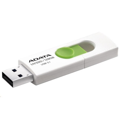 ADATA Flash Disk 128GB UV320, USB 3.1 Dash Drive, bílá/zelená