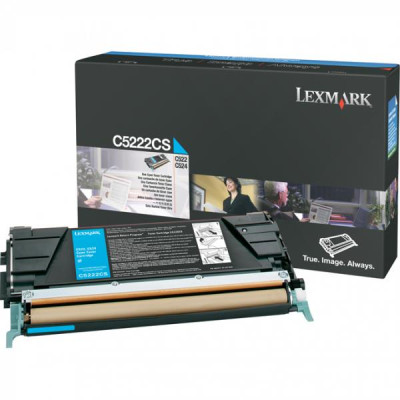 Originální toner Lexmark C5222CS, azurový, 3000 stran