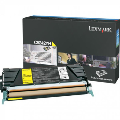 Originální toner Lexmark C5242YH, žlutý, 5000 stran