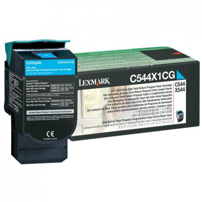 Originální toner Lexmark C544X1CG, azurový, 4000 stran