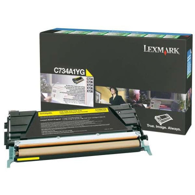 Originální toner Lexmark C734A1YG, žlutý, 6000 stran