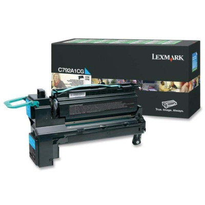 Originální toner Lexmark C792A1CG, azurový, 6000 stran