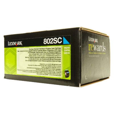 Originální toner Lexmark 80C2SC0 (80C2SCE), azurový, 2000 stran