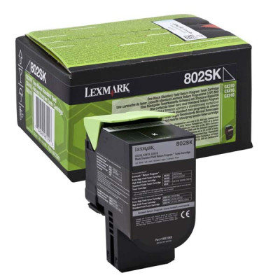 Originální toner Lexmark 80C2SK0 (80C2SKE), černý, 2500 stran