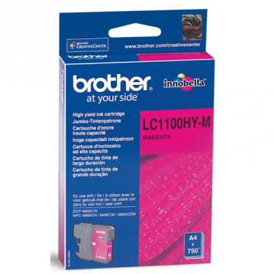 Originální inkoust Brother LC-1100HYM, purpurový, 750 stran