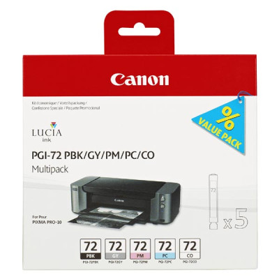 Originální inkoust Canon PGI-72PBk/Gy/PM/PC/CO (6403B007), PBK/GY/PM/PC/CO, 5 × 14 ml, 5-pack