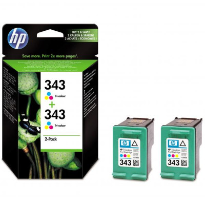 Originální inkoust HP CB332EE (343), barevný, 2 × 7 ml, 2-pack