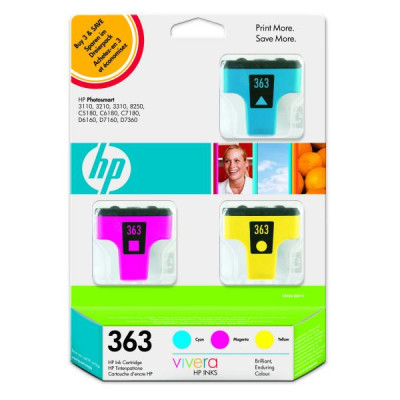 Originální inkoust HP CB333EE (363), CMY, 3 × 3,5 ml, 3-pack