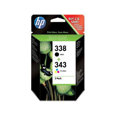 Originální inkoust HP SD449EE (338/343), černý/barevný, 480 + 430 stran, 2-pack