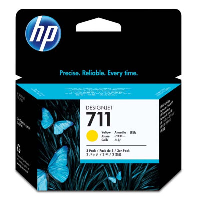 Originální inkoust HP CZ136A (711), žlutý, 3×29 ml, 3-pack