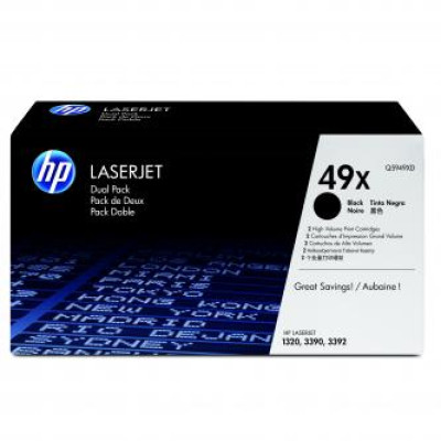 Originální toner HP Q5949XD (49X), černý, 2 × 6000 stran, 2-pack