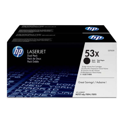 Originální toner HP Q7553XD (53X), černý, 2 × 7000 stran, 2-pack