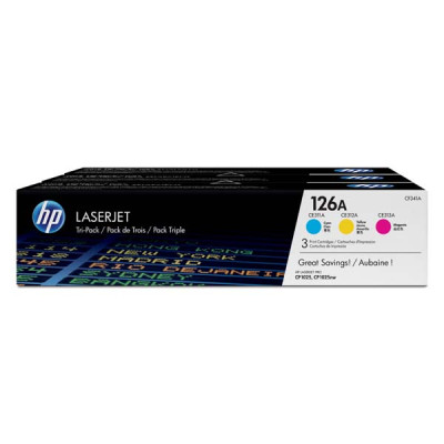 Originální toner HP CF341A (126A), CMY, 3 × 1000 stran, 3-pack