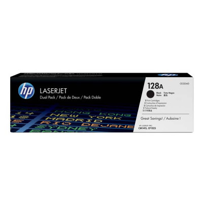 Originální toner HP CE320AD (128A), černý, 2 × 2000 stran, 2-pack