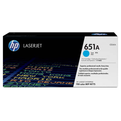 Originální toner HP CE341A (651A), azurový, 16000 stran