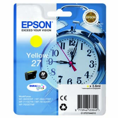 Originální inkoust Epson T2704 (C13T27044010), žlutý, 3,6 ml