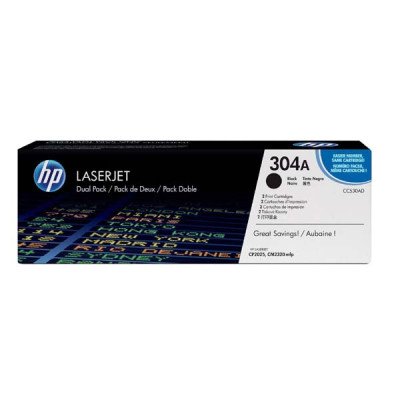 Originální toner HP CC530AD (304A), černý, 2 × 3500 stran, 2-pack