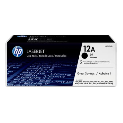 Originální toner HP Q2612AD (12A), černý, 2 × 2000 stran, 2-pack