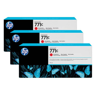 Originální inkoust HP B6Y32A (771C), chromaticky červený, 3 × 775 ml, 3-pack