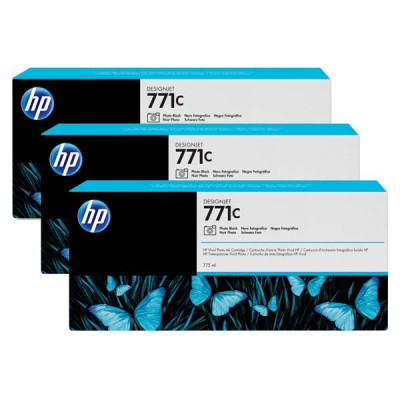 Originální inkoust HP B6Y37A (771C), photo černý, 775 ml, 3-pack