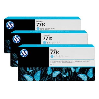 Originální inkoust HP B6Y36A (771C), světle azurový, 775 ml, 3-pack