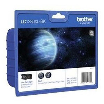 Originální inkoust Brother LC-1280XLBKBP2, černý, 2 × 2400 stran, 2-pack