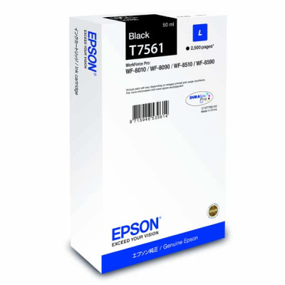 Originální inkoust Epson T7561L (C13T756140), černý, 2500 stran (50 ml)