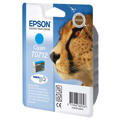 Originální inkoust Epson T0712 (C13T07124012), azurový, 375 stran (5,5 ml)