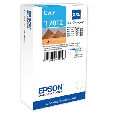 Originální inkoust Epson T7012 (C13T70124010), azurový, 3400 stran