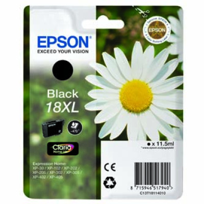 Originální inkoust Epson T1811 (C13T18114012, 18XL), černý, 11,5 ml